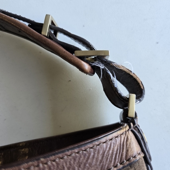 Cole Haan Leather Shoulder Handbag Satchel Women Brown Large - Picture 12 of 16